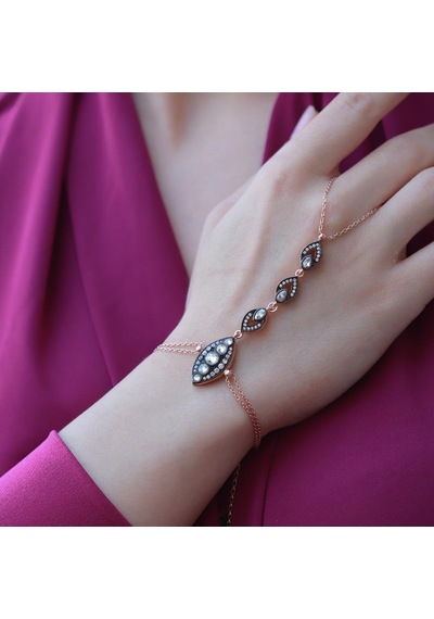 Elmas Montür Mekik Model Rose Gold Kaplama Gümüş Şahmeran Gümüş