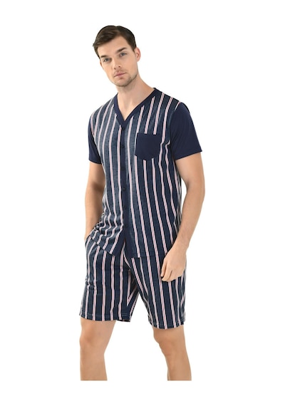 Yeni İnci Önden Düğmeli 3'lü Erkek Pijama Takım Epj803 001