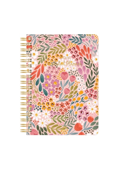 Süresiz Planlayıcı Spiralli Ajanda Defter Botanical 17x24 Cm Açık Gri