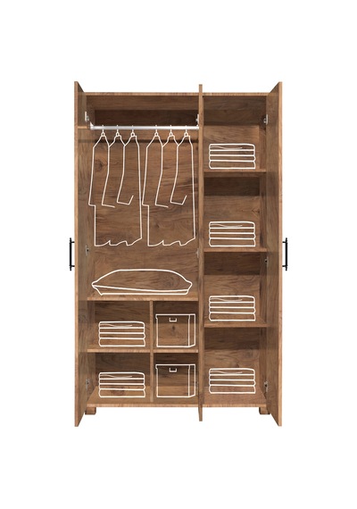 Ranza, Aura Ranza Karyola Masa 3 Kapaklı Dolap + 2 Comfort Yatak Koyu Ceviz 90 X 190 CM Ranza, Aura Ranza Karyola Masa 3 Kapaklı Dolap + 2 Comfort Yatak Koyu Ceviz 90 X 190 CM