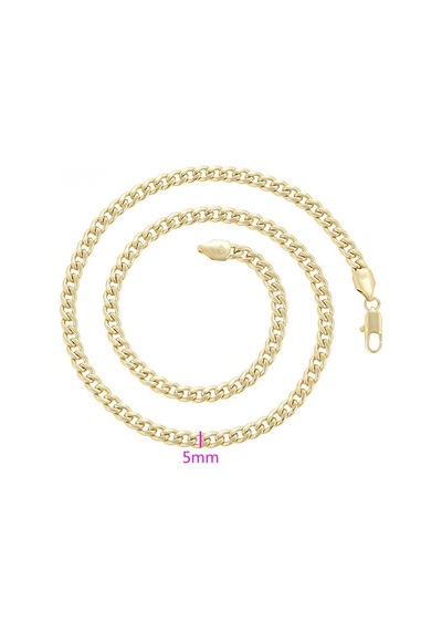 Klasik Gurmet Zincir Kolye 14 Ayar Altın Kaplama / 50 Cm Gold