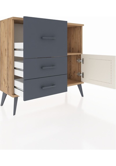 Arges Şifonyer Tek Raflı 3 Çekmeceli Tek Kapaklı 88x30x80 Çam-aytaşı/antrasit Aytaşı/antrasit Arges Şifonyer Tek Raflı 3 Çekmeceli Tek Kapaklı 88x30x80 Çam-aytaşı/antrasit Aytaşı/antrasit