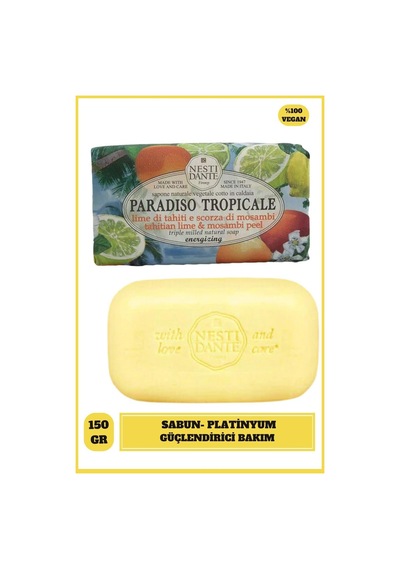 Nesti Dante Sabun Paradiso Tropicale Tahitian Lime ve Mosambi Peel Misket Limonu Sıkılaştırıcı Vegan Bakım 250 G