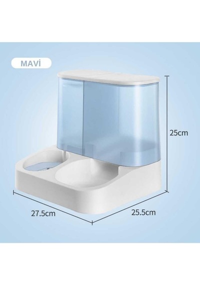 Floriashopping 2'si 1 Arada Evcil Hayvan Kedi Ve Köpek Mama Ve Su Kabı -mavi