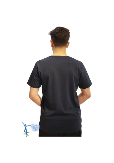Sermoda Rahat Kesim V Yaka Pamuklu Penye T-shirt Lacivert
