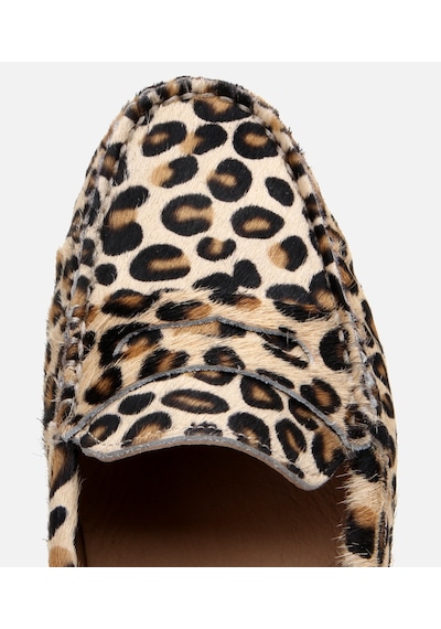 Hotiç Kadın Deri Siyah Leopar Desenli Günlük Loafer 01ayh303610a133 Çok Renkli