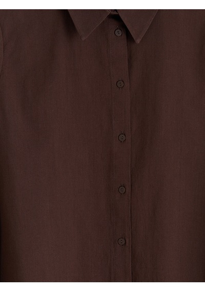 Lcw Everyday Kahverengi Regular Fit Kadın Gömlek Tunik