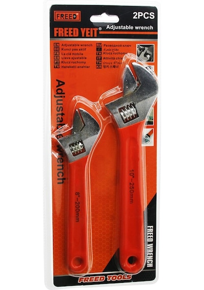 2pcs Set 8 İnç-200mm - 10 İnç-250mm Kurbağacık Anahtar Seti 5