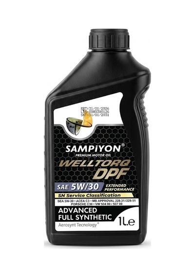 Şampiyon Welltorq 5W-30 Yarı Sentetik Motor Yağı 1 L