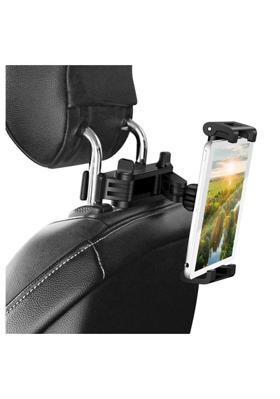 Araç Koltuk Arkası Telefon & Tablet Tutucu 360 Ayarlanabilir 5 14 Apple Uyumlu iPad , Tablet, Nintendo Switch Destekli Siyah