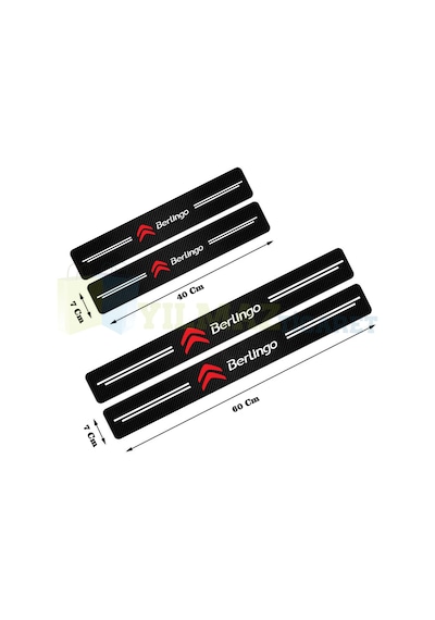 Citroen Berlingo Karbon Kapı Eşiği Koruma Oto Sticker 4 Parça