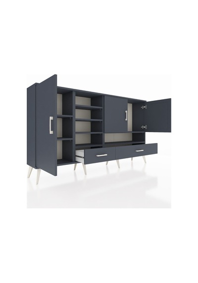 Arges Konsol 8 Raflı 2 Çekmeceli 3 Kapaklı 176x30x99 Antrasit-antrasit Antrasit - Antrasit Arges Konsol 8 Raflı 2 Çekmeceli 3 Kapaklı 176x30x99 Antrasit-antrasit Antrasit - Antrasit