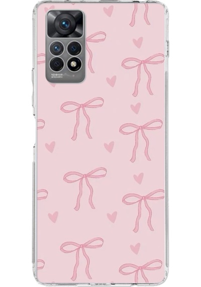Redmi Note 11 Pro Uyumlu Pembe Kalpli Fiyonklar Baskılı Silikon Kılıf Renkli