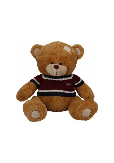 Puffy Friends Peluş Kazaklı Ayıcık Sevgiliye Hediye Oyuncak Ayı Kahve
