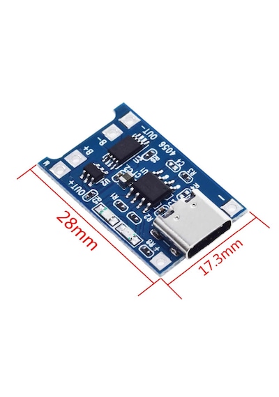 10 Adet Usb Type-c Tp-4056 1s 5a/1a Bms Devresi Lityum Pil Şarj Modülü