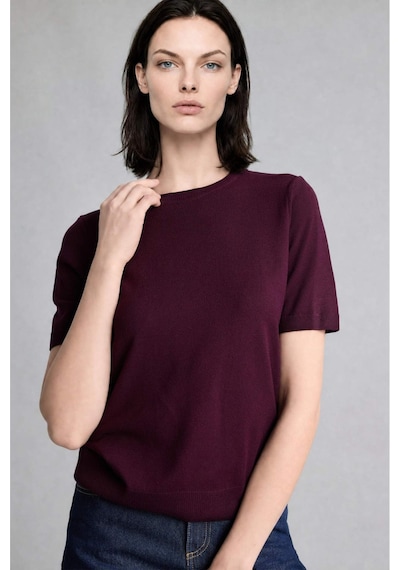 Defacto Regular Fıt Bisiklet Yaka Bordo Kazak D6272ax26aubr327 Bordo-br327