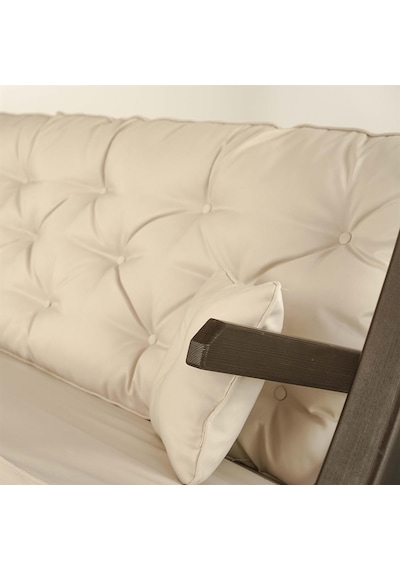 Comforte Ladin Ahşap Salıncak Dış Mekan Bahçe, Teras Salıncağı -krem Krem
