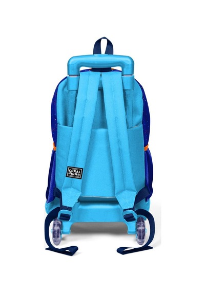 Coral High Kids Fosforlu Sarı Saks Motorsiklet Desenli Çekçekli 2'li Çanta Seti Set0223942