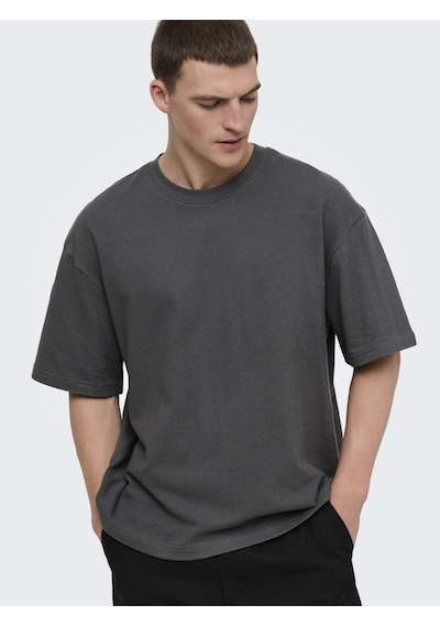 Only & Sons Onslenny Ovz Ss Strct Tee Noos Erkek Gri T-shirt - 22036392