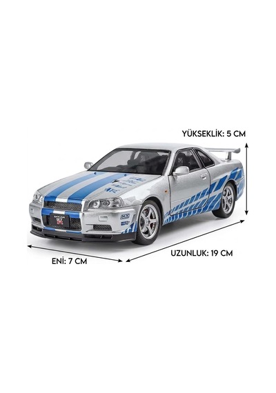 Hobiez World Orjinal 1:24 Lisanslı Nissan Skyline GTR Kapıları Kaputu Açılabilir Model Araba