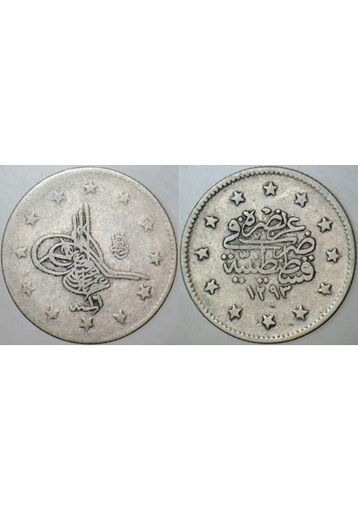 Iı. Abdülhamid Gümüş 2 Kuruş 129316 Kostantiniyye Darbı. Osmanlı İmparatorluğu