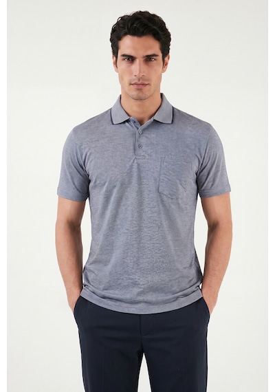 Buratti Pamuklu Regular Fit Göğüs Cepli Düğmeli Polo T Shirt Erkek Polo T Shirt 4565001 Koyu Lacivert