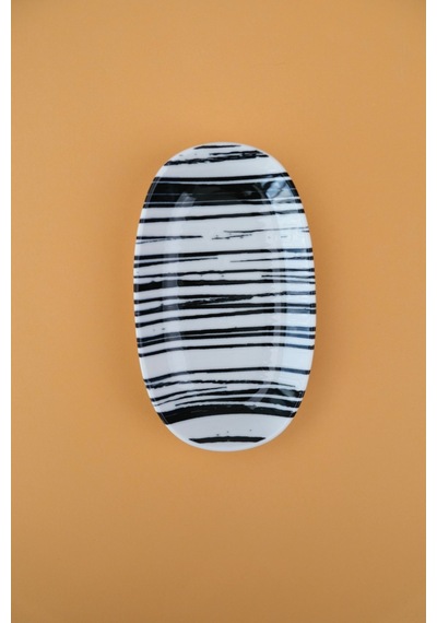 Tabak Evi Porselen Sidereal Oval Kayık Tabak 15x8,5x2cm Tekli Krem
