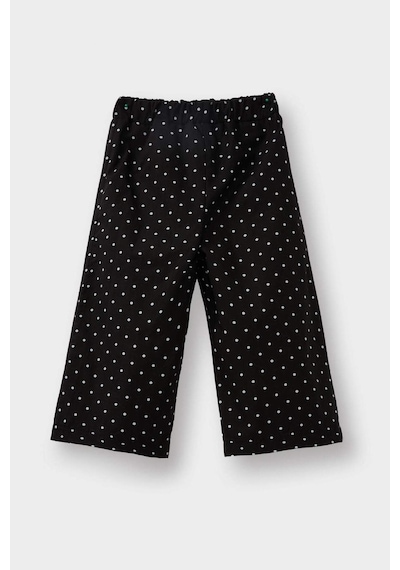 Defacto Kız Bebek Wide Leg Puantiyeli Düz Paça Poplin Pantolon G3655a525aubk27 Siyah