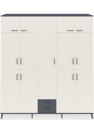 Hyperion Dolap 10 Raflı 2 Çekmeceli 4 Askılı 220x44x243 Antrasit-aytaşı/antrasit Aytası/antrasıt Hyperion Dolap 10 Raflı 2 Çekmeceli 4 Askılı 220x44x243 Antrasit-aytaşı/antrasit Aytası/antrasıt