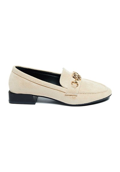 Bestello Tokalı Termoplastik Loafer 281-23090 Kadın Ayakkabı Bej Suet