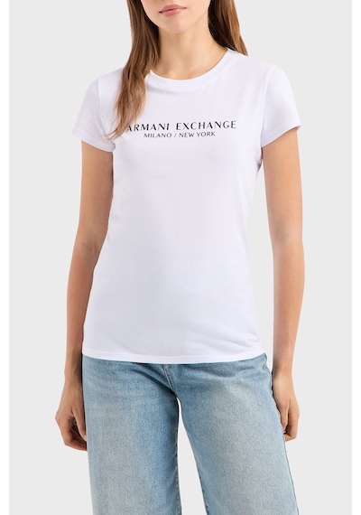 Armani Exchange Bayan T Shirt 8nytab Yjg3z 1000 Beyaz Beyaz