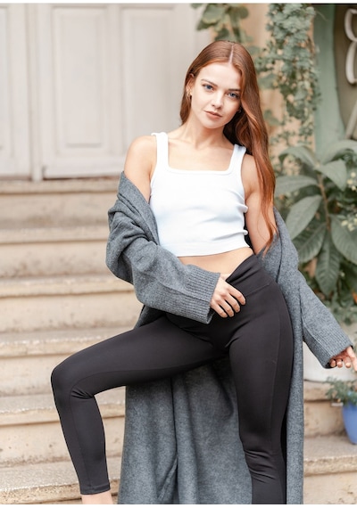 Verdeblanco Kadın Askılı Crop Atlet Beyaz