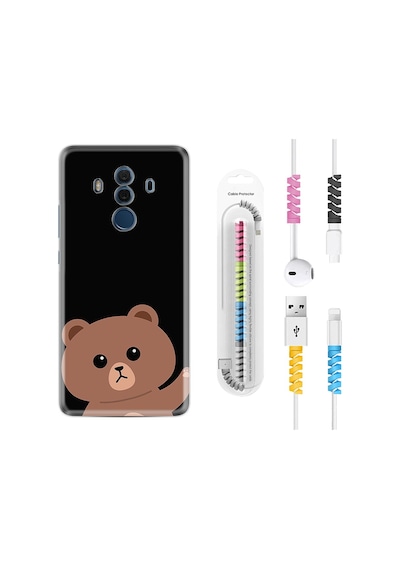 Huawei Mate 10 Pro Kılıf Kablo Koruyuculu Hello Bear 1905