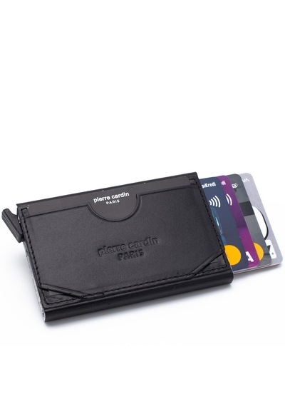 Pierre Cardin Unisex Otomatik Deri Kartlık 0273 Siyah