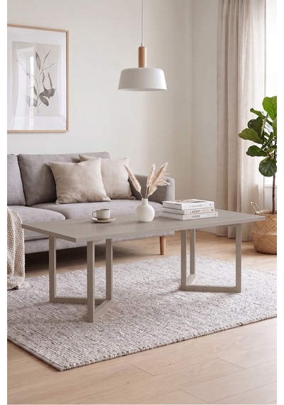 Yurudesign Blom Orta Sehpa Kayın Ahşap Ayaklı 120x60cm Kumsal Bl3-co