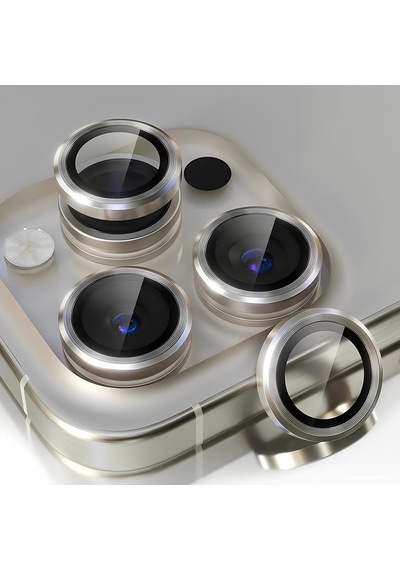 Ennar Apple Uyumlu iPhone 16 Pro Max - 16 Pro Metal Çerçeve Full Koruma Kamera Lensi Siyah
