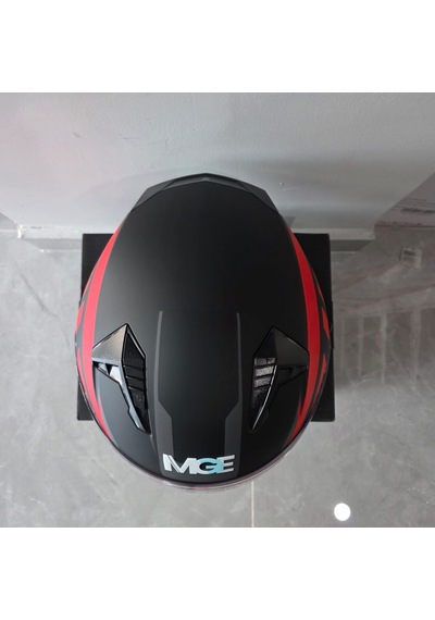 Çenesiz Kask Jk528-1 Mge Vizörlü Mat Siyah Kırmızı L Mat Kırmızı - Siyah