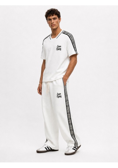 Respire Erkek Originals Şerit Detaylı Regular Fit Eşofman Takımı Ekru