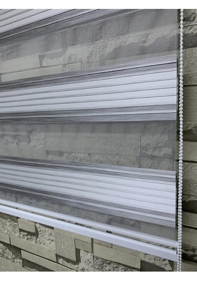 Gri Beyaz Geçişli Bambu Geniş Plise Zebra Rz-66003 Gri-beyaz