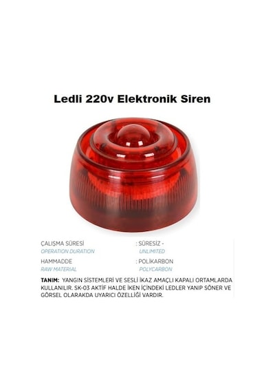 220v Ledli Elektronik Siren