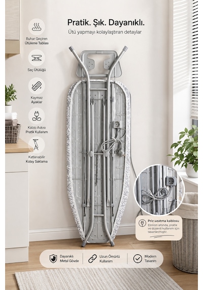 Perilla 9995 Iron Kol Ütüleme Aparatlı Ütü Masası 41 148 Cm Diğer
