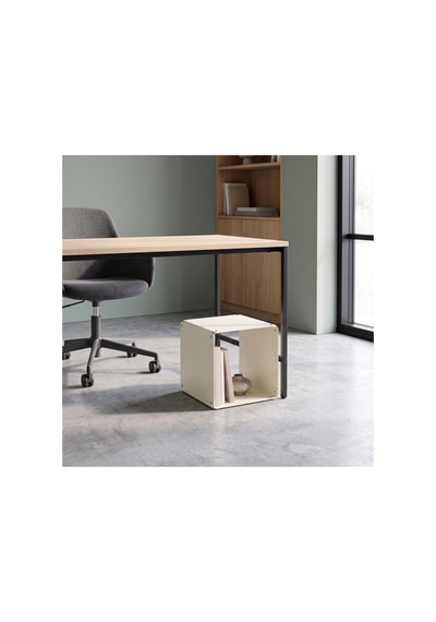 Node Metal Yan Sehpa Modüler Küp Tasarım Açık Raflı Tekli Modül 32x32x32 Cm Krem - 940085810 Krem