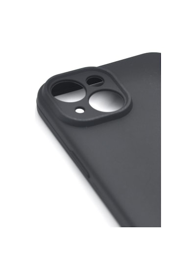 Apple Uyumlu iPhone 15 Düz Renk Esnek Yumuşak Silikon Kılıf Rubber Siyah