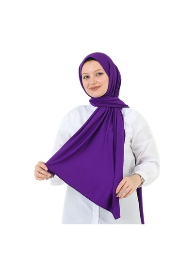 Modish Group Şal Tesettür Başörtüsü Premium Kumaş Eşarp Uzun Islami Giyim Viskon - Mor Mor