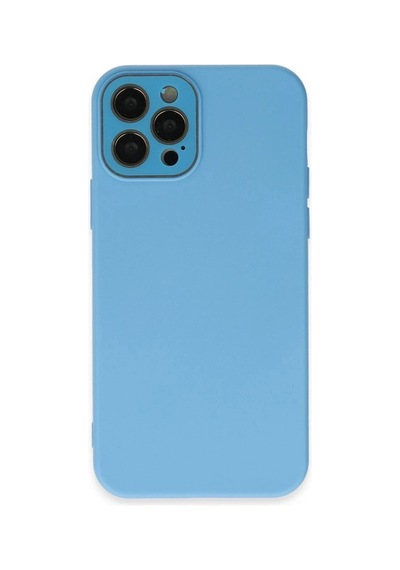 Mey İthalat iPhone Uyumlu 12 Pro Max Kılıf Lansman Glass Kapak - Mavi