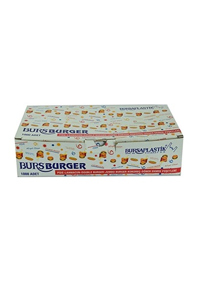 Bursa Plastik Bursburger Pide Lahmacun Burger Kokoreç Döner Ekmek Hışır Poşeti 13x26 1000 Adet Genel