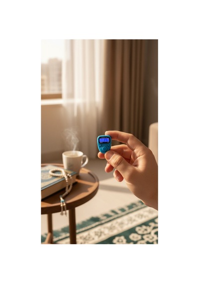 Yeni Nesil Mini Yüzük Model Led Li Zikirmatik Dijital Zikir Sayacı Mavi Çok Renkli