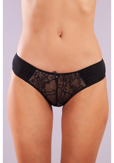 Etiler Collection Golshan Gala Mini Slip, Kadın Dantelli Siyah Külot Çok Renkli