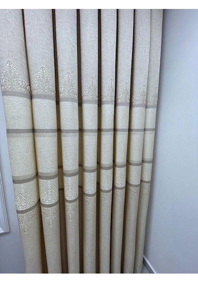Nivemeshome Çakı Fj672069 V-115 Krem 1/3 Sık Pileli Fon Perde Apm Krem