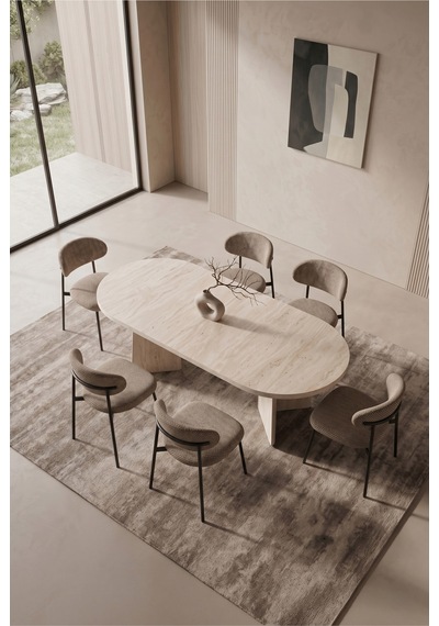 Hopilon Traverten 90x168 Mdf Masa, Mdf X Ayak, Metal Polo Sandalye, 6 Kişilik Mutfak Masası Takımı Ve Yemek Masası Takımı Krem Hopilon Traverten 90x168 Mdf Masa, Mdf X Ayak, Metal Polo Sandalye, 6 Kişilik Mutfak Masası Takımı Ve Yemek Masası Takımı Krem